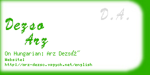 dezso arz business card